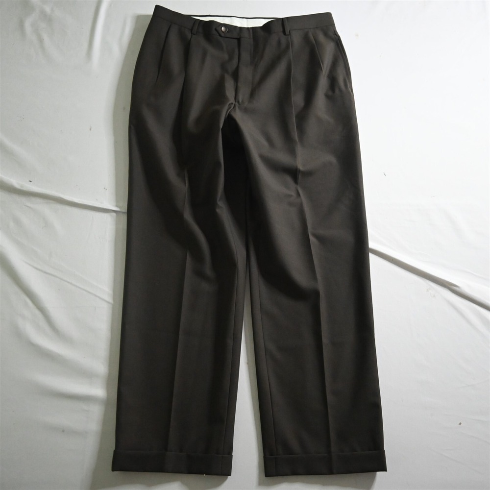 Palm Beach 36x32 Brown Pleated Cuffed Mens Dress Pants‎